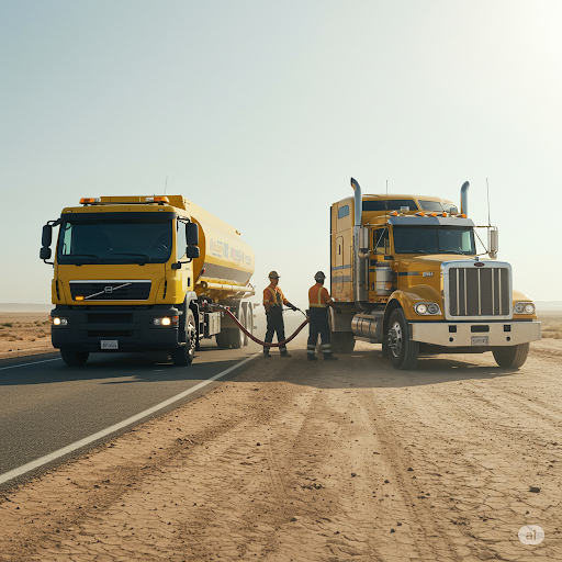 Diesel fuel delivery for stranded trucks
